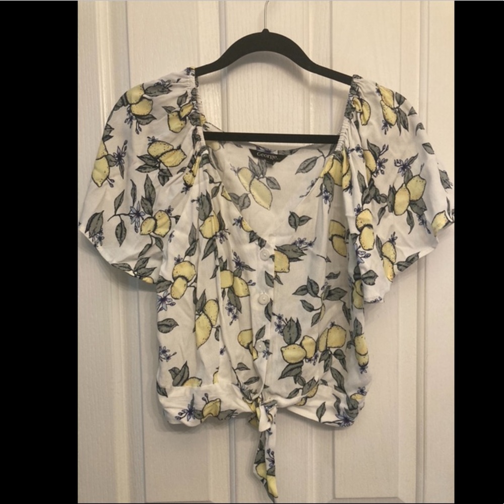 Button up tie front shirt